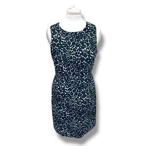 J. Crew Cotton Jacquard Leopard Print Sleeveless Dress Size 8 Womens